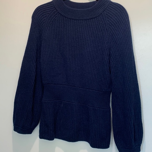 Club Monaco tinna ballon sleeves navy blue sweater size Sp - Picture 4 of 10